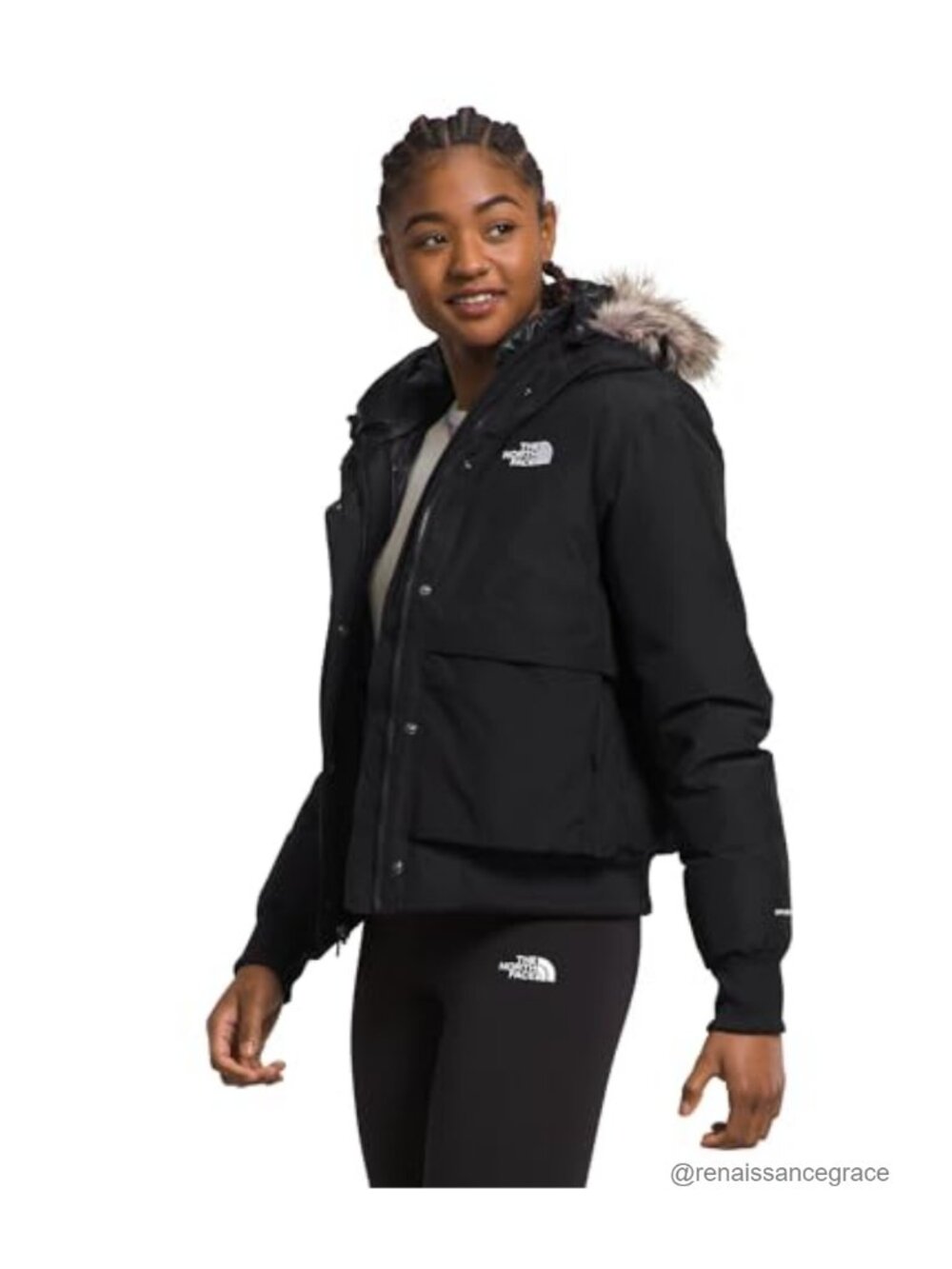 Arctic Bomber Down Insulated Jacket Waterproof Shell Faux-fur Hood